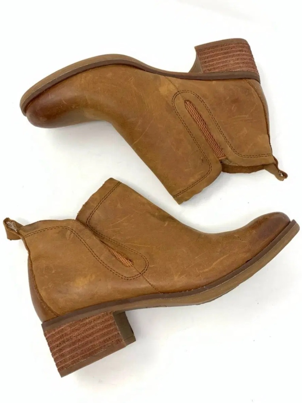Korks Women's Ankle Booties - Cognac Tan Leather